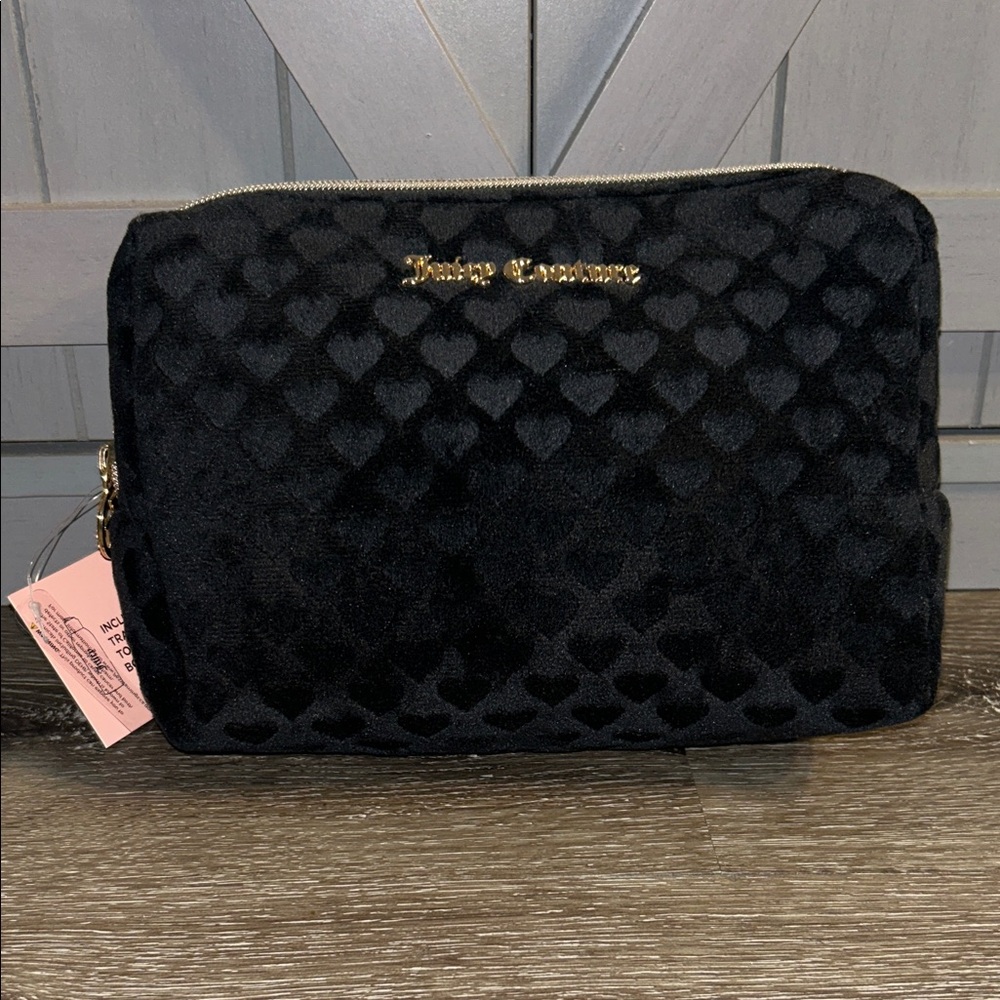 Juicy Couture Black Velvet Heart Cosmetic Case